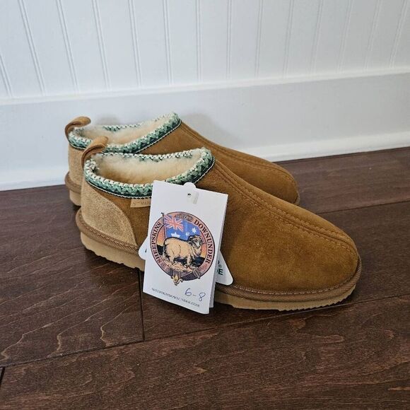 Sheepskins Downunder Tasman Slippers Size 8 in Chestnut Green - Picture 1 of 6